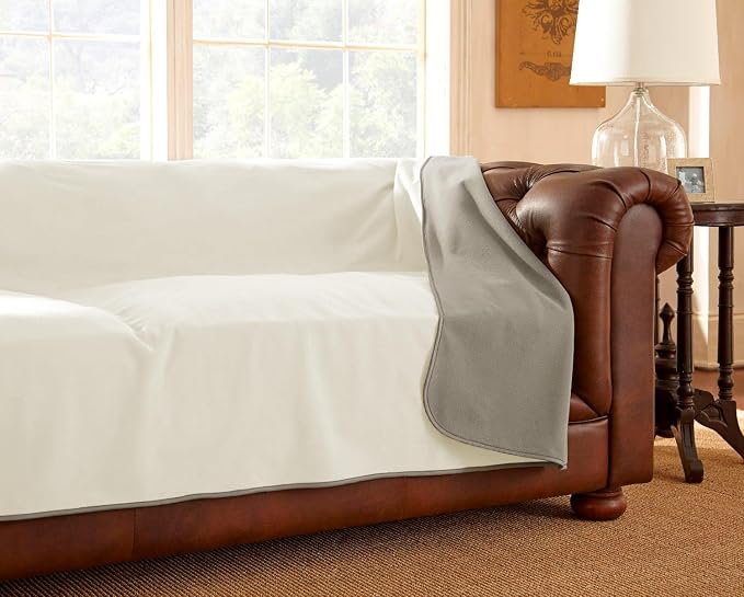 Mambe 100% Waterproof Furniture Cover for Dogs & Cats, Incontinence Protector for Bed Sofa Couch Recliner, Soft Washable Microfleece Blanket, 70x70, Buff-Clay by Mambe