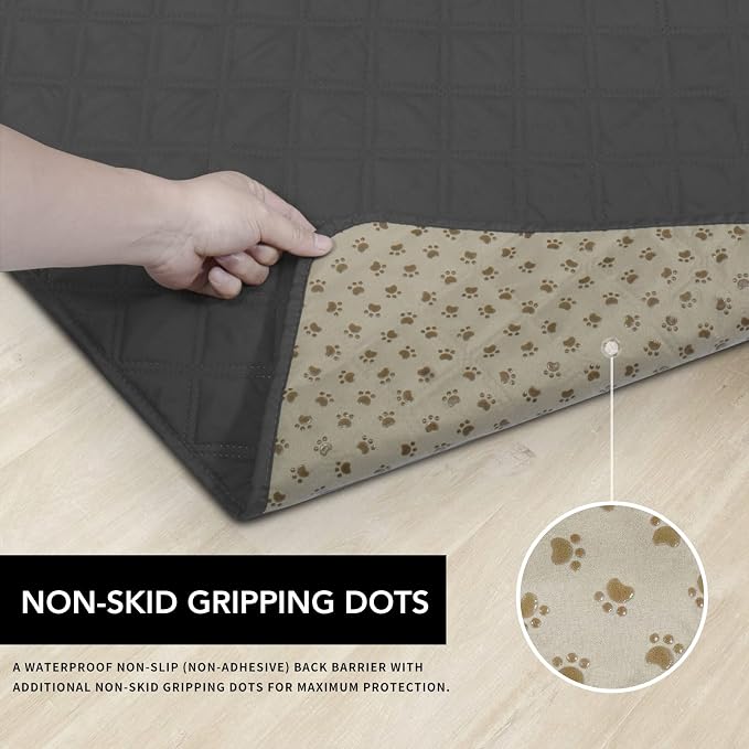 Easy-Going 100% Waterproof Dog Bed Cover, Non-Slip Pet Blanket for Furniture, Washable Couch Cover, Repleasement Sofa Cover (30X70 in, Dark Gray) - Image 4