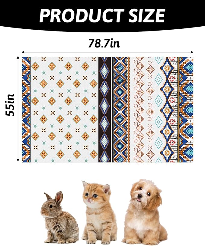 BNOSDM 79" X 55" Washable Bunny Cage Liners Large Rug for Rabbits Large Non Slip Pad for Bunnies, Rabbit Playpen Mat for Chinchillas Cats Guinea Pigs Ferrets Dogs - Image 2