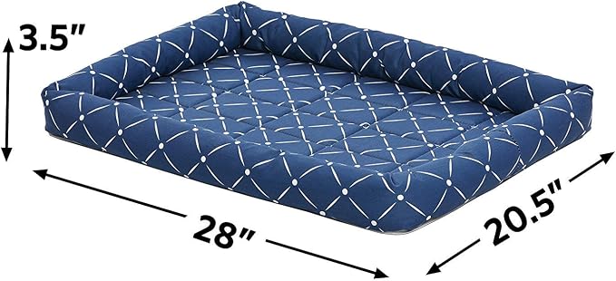 Midwest Homes for Pets 40230-BLD Quiet Time Couture Ashton Bolster Pet Bed, Medium Dog/30, Blue - Image 3