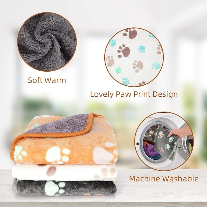 YUEPET Waterproof Guinea Pig Blankets Washable 3 Pack Small Animal Fleece Cage Liners Pet Soft Sleep Mat Pad Cover Warm Flannel Throw for Hamster Guinea Pig Rabbit Chinchilla Hedgehog Ferret 35"×24" - Image 3
