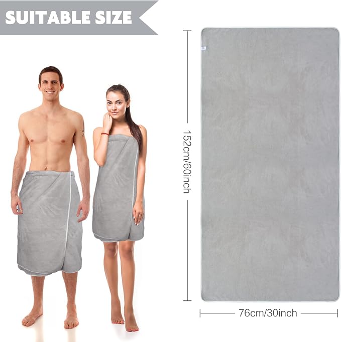 KinHwa Microfiber Bath Towels 2 Pack 30x60 Inch Large Shower Towels Gray1 | Large absorbent bath towel for shower, spa, swimming, pool Soft quick dry microfiber 30x60 inch for women and men - Image 2