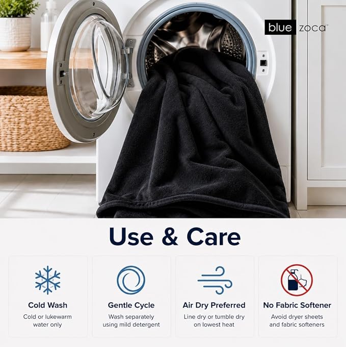 Waterproof Blanket | Machine Washable Dog Bed Cover | Waterproof Pet Blanket for Couch, Bed & Car | Cat & Dog Blankets for Large Dogs, Pets & Adults | Travel Size - 65x50in Black - Image 7