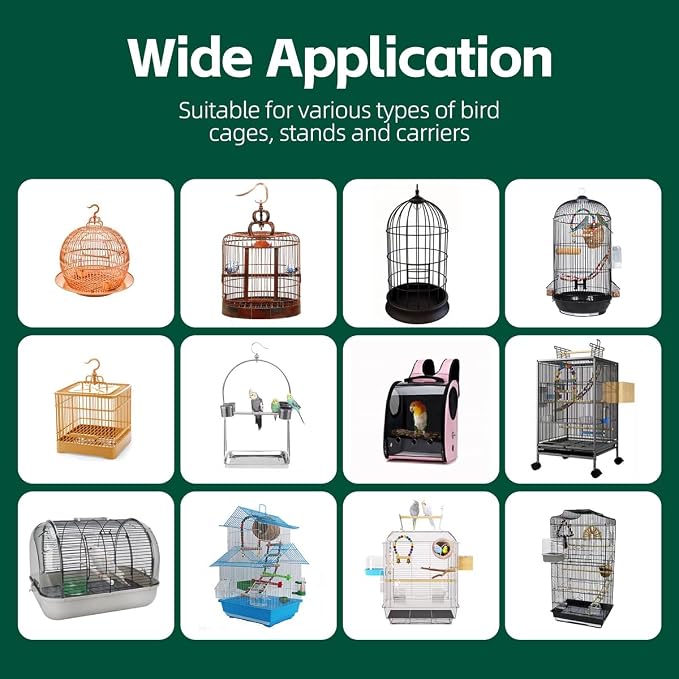 MANON ROSA Bird Cage Liner Papers,100pcs Disposable Non-Woven Parrort Cage Liner, Precut Absorbent Leakproof Bird Carrier Cleaning Birdcage Accessories (Round (15.4''D)) - Image 7