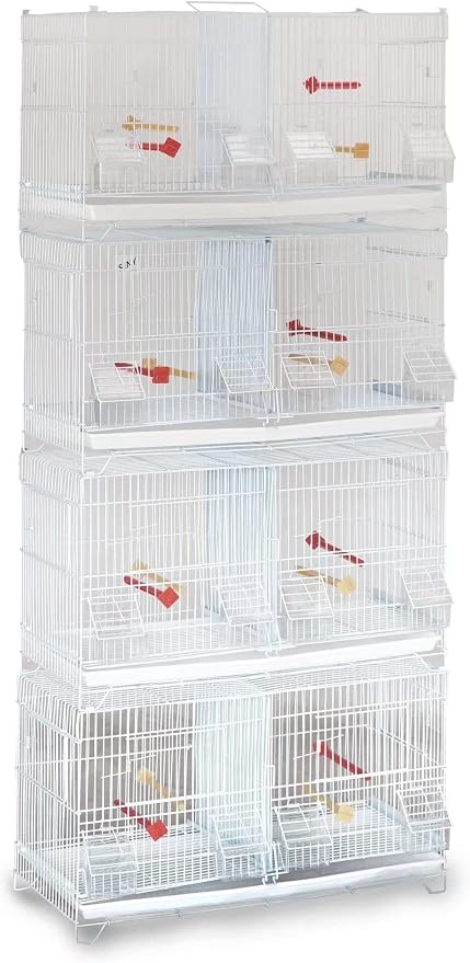 Seny Set of 4 Stackable Breeding Bird Cage for Canary Finch Small Birds (White) by Unknown