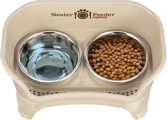 Neater Feeder Express Mess Proof Dog Bowls Elevated for Medium to Large Sized Breed, No Spill Raised Dog Food Bowl Stand, Stainless Steel Food and Water Bowl Set, Pet Dish Feeding Station, Almond - Image 8