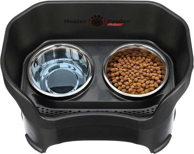 Neater Pet Brands Neater Feeder Deluxe Mess Proof Dog Bowls Elevated for Large Dogs Over 40 lbs, Made in USA, No Spill Raised Dog Food Bowl Stand Feeding Station, Food and Water Bowl Set, Black - Image 8