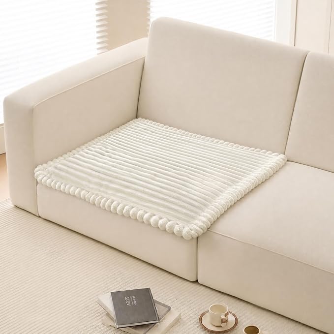 NAISI Pet Couch Covers for Sofa with Thick Filling and Non-Slip Bottom Sectional Sofa Covers Washable Friendly for Pets(1pc/27.5"x 27.5",Cream) by NAISI