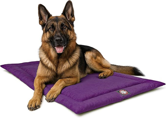 Majestic Pet Orthopedic Memory Foam Dog Crate Mat - Plush Pet Bed Pad for Crates & Kennels | USA Crafted | 48"x30" Villa Aubergine by MajesticPet