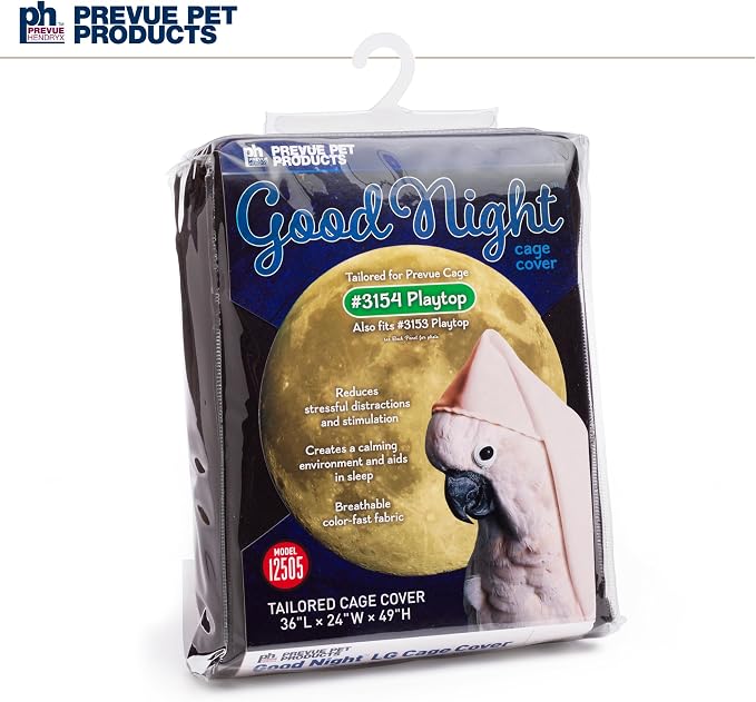 Prevue Pet Products Large Bird Cage Cover - 12505 Black 36" L x 24" W x 49" H - Image 8