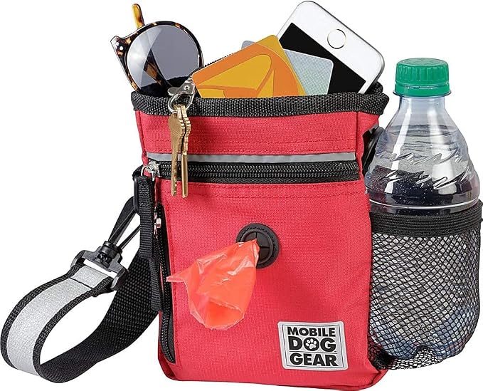 Mobile Dog Gear, Small Dog Walking Bag, Day or Night Reflective, 6 x 7 Inches by MobileDogGear