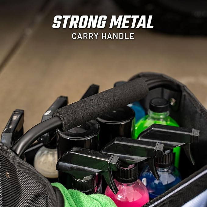 Slick Products Mobile Detailing Storage Caddy – Car Wash Organizer Tote for Detailing Supplies, Tools & Cleaning Products – Heavy-Duty Portable Storage with Carry Handle - Image 3