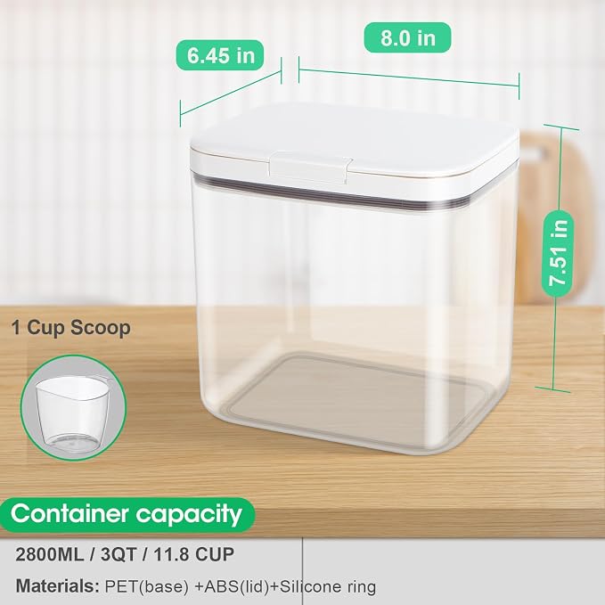 TBMax Large Dog Treat Container Bins 4.75 Qt with One-Press Flip-up Lid, Airtight Pet Dog Cat Treat Jar for Countertop, Pet Biscuit Canister Cookie Holder - Image 3