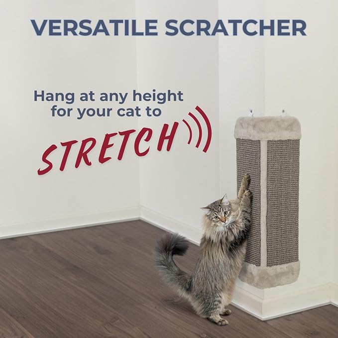 Trixie Scratching Board for Corner – Vertical Sisal Rope Pad for Indoor Cats – Easy-Install Corner Scratch Pad – Gray, 1 x 12.6 x 23.6 in - Image 2