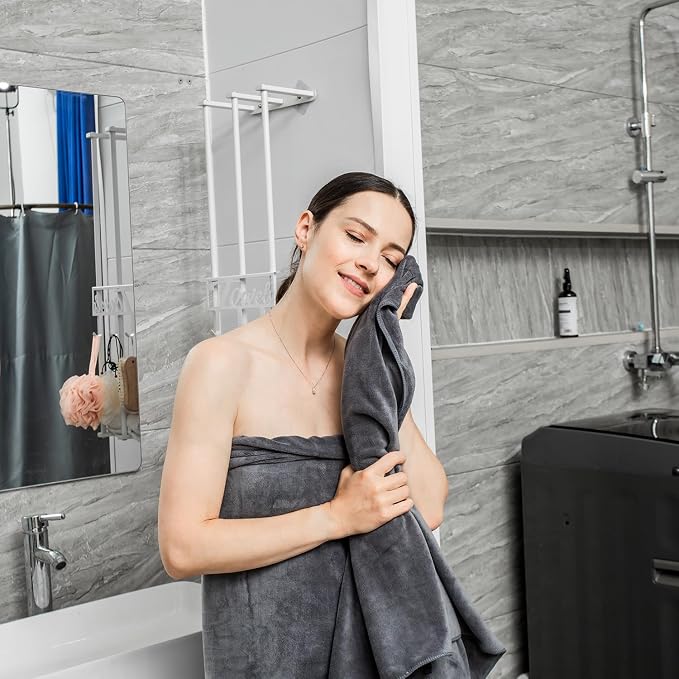 JML Microfiber Bath Towels with Hanging Loop, 30" x 60", 6 Pack | Soft, Absorbent, Lint Free, Fade Resistant, Quick Drying Towels for Body, Adult, Aquamarine - Image 4