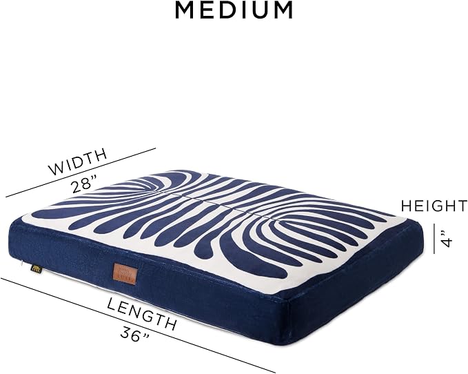 Town & Country Luxe CuddleTown Matisse Everwash® Pillow Pet Bed, Water Repellent Floor Pillow, Machine Washable Cover, Soft & Calming, Navy Blue, Medium 36"x28"x4" - Image 2