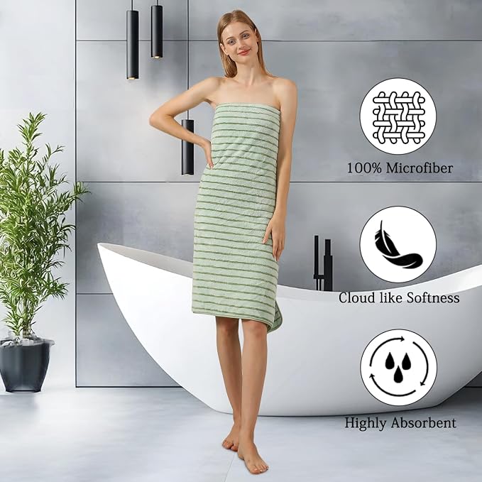 Mistyrose Bath Towels,4 Pack Light Green 35"x70" Large Bath Towels Microfiber Absorbent XL Bath Sheets Super Soft Towels for Bathroom Quick Dry Oversized Shower Towels for Family Hotel Spa Gym - Image 4