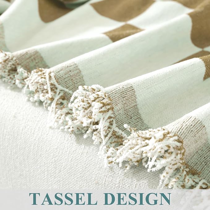 Couch Cover for Sofa, Boho Sofa Cover Washable Couch Cover for Dogs, Pet Sofa Cover for 2-Cushion Couches with Tassel Furniture Protector Cover,71" x 118",Khaki-Square - Image 5