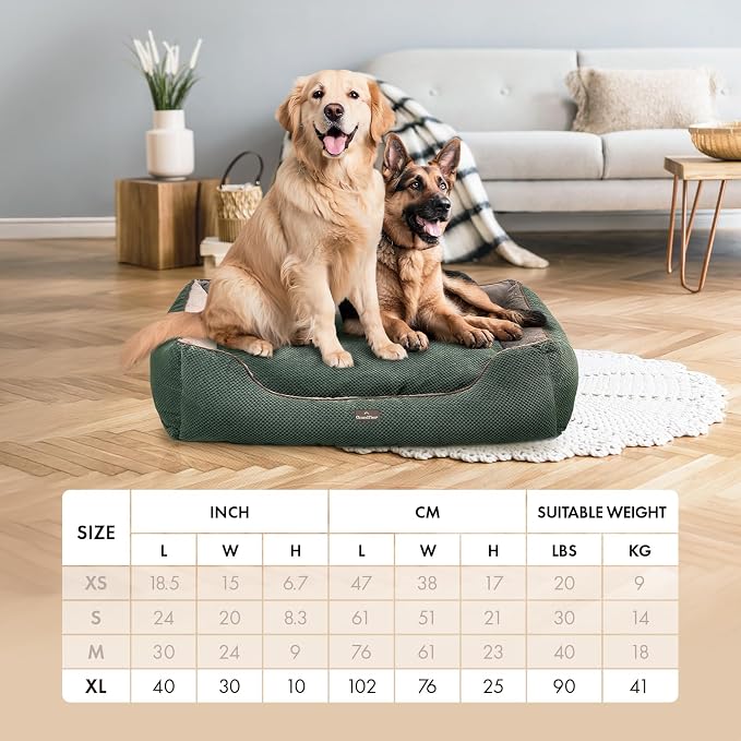 GRANDTIES Fluffy Dog Beds for Small Medium Large Dogs & Cats, Machine Washable Dog Bed, Rectangle Breathable Soft Calming Sleeping Warming Pet Beds with Waterproof & Non-Slip Bottom (XL 40", Navy) - Image 6
