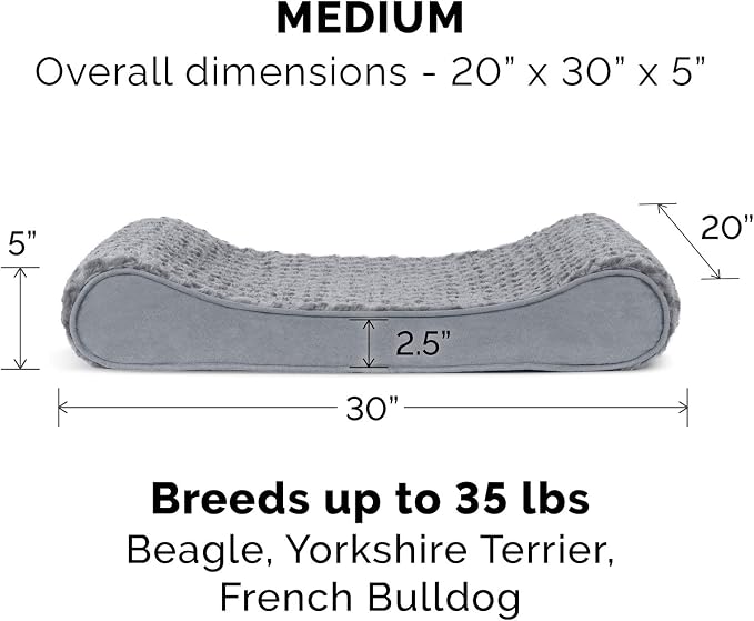 Furhaven Replacement Dog Bed Cover Ultra Plush Faux Fur & Suede Contour Luxe Lounger, Machine Washable - Gray, Medium - Image 3