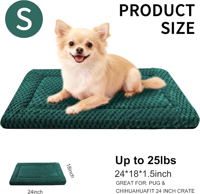 Dog Bed Mat - Dog Crate Pad - Reversible Mat for Pet Comfort - Soft Bed Crate Pads for All Seasons - Durable, Machine Washable Mat for Crates, Travel, and Home (Dark Green, 24" L*18" W*1.5" Th) - Image 4