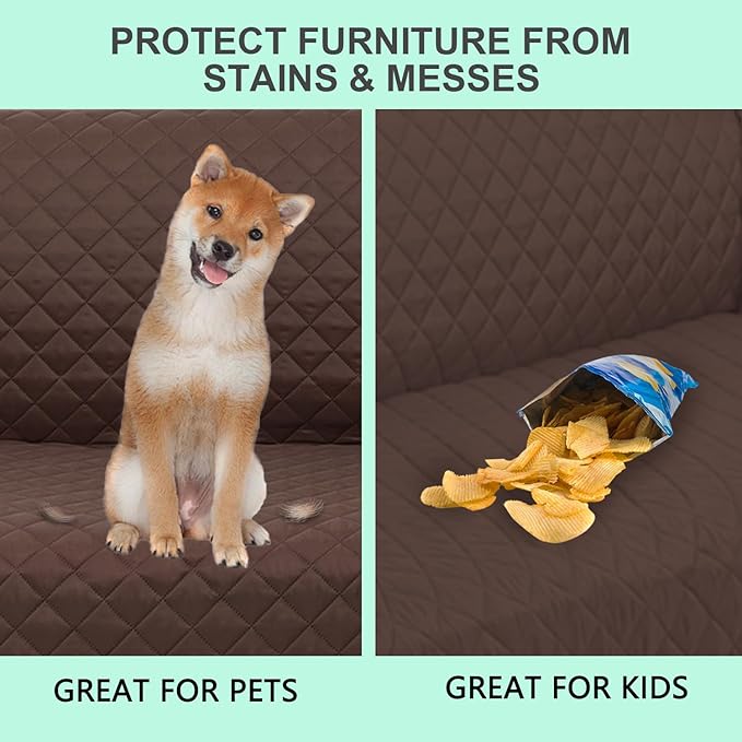 Reversible Chair Covers for Recliner Oversized, Chocolate | Recliner Oversized Covers for Living Room with Elastic Straps, Water Repellent, Chair Protectors Covers for Dogs - Image 6