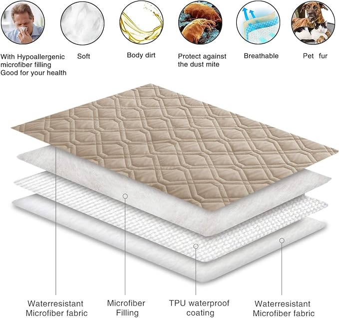 Ameritex Waterproof Dog Bed Cover Pet Blanket for Furniture Bed Couch Sofa Reversible - Image 6