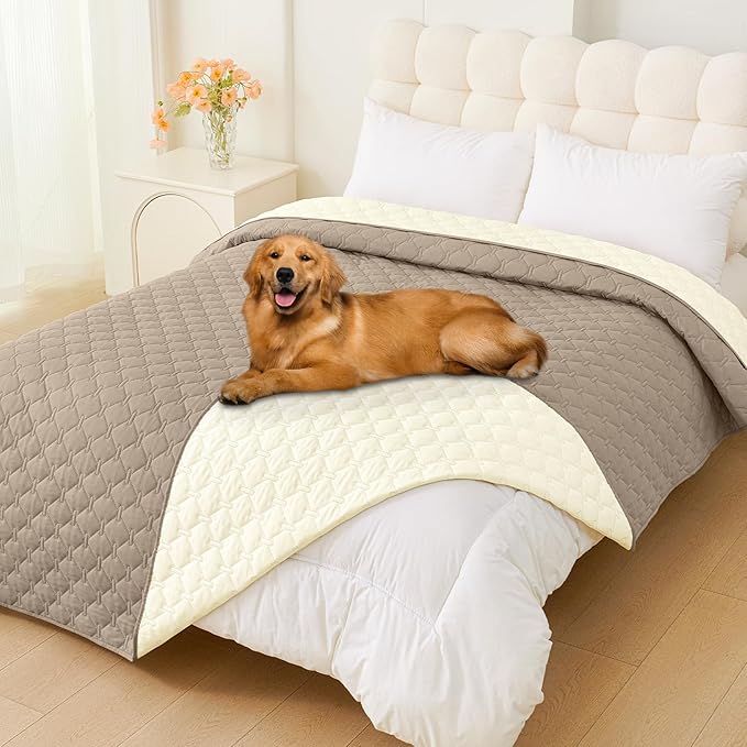 Smiry Waterproof Dog Bed Cover Blanket, Reversible Pet Blanket | Soft Reversible, Washable Leakproof Cats Dogs Couch Cover for Sofa, Couch, Furniture (82x82 Inch) by Smiry