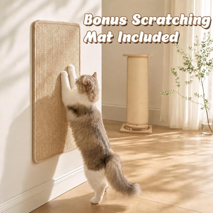 Couch Cat Corner Scratcher with Interactive Ball Toys for Cat, Replaceable Sisal Scratch Pad, Kitten Wall Scratcher for Couch, Wall Furniture Protector 25'' - Image 5