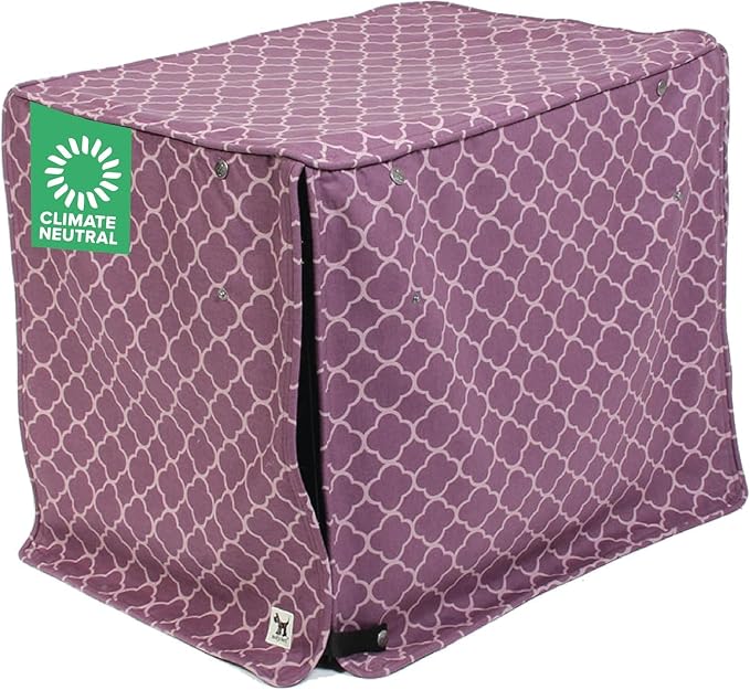 Molly Mutt Royals Dog Crate Cover, 100% Cotton Canvas Cover with 2 Roll-Up Panels, Ideal for Dog or Cat Crate, Durable, Washable, and Free of Harmful Chemicals, 30" x 21" x 24" by MollyMutt