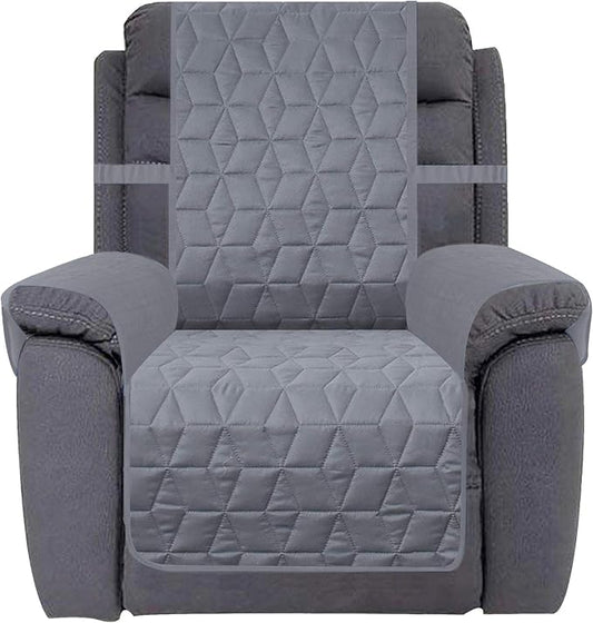 Ameritex Waterproof Nonslip Recliner Cover Christmas Decor Stay in Place, Dog Couch Recliner Cover Furniture Protector for Pets and Kids (Light Grey, 30'') by Ameritex