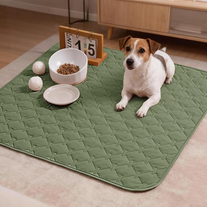 gogobunny 100% Double-Sided Waterproof Dog Bed Cover Pet Blanket Sofa Couch Furniture Protector for Puppy Large Dog Cat, Reversible (30x30 Inch (Pack of 1), Dark Green/Light Green) - Image 2
