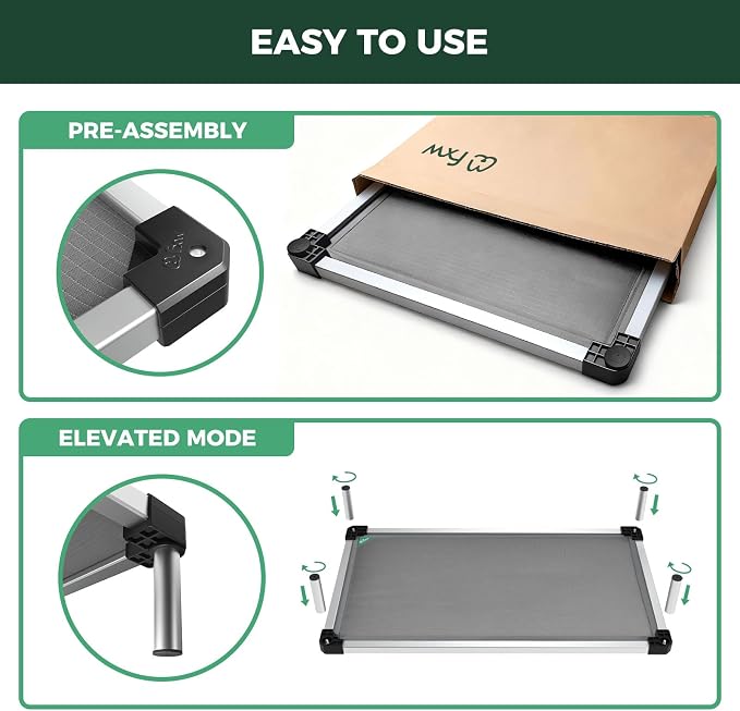 FXW TitanNest Padded Chew-Proof Elevated Dog Bed for Large Dogs | Easy to Clean, Pre-assembly Raised Cot, Indoor/Outdoor/Camping, 47 x 29 x 7.3in - Image 5