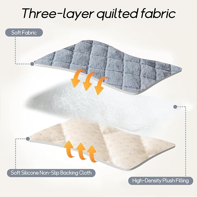 beeweed Couch Covers for Sofa, Couch Covers for Dogs Washable, Non Slip Plush Sofa Slipcovers, Couch Furniture Protector Pet Friendly, Diamond Pattern, Light Grey, 27.6” x 70.9” - Image 3