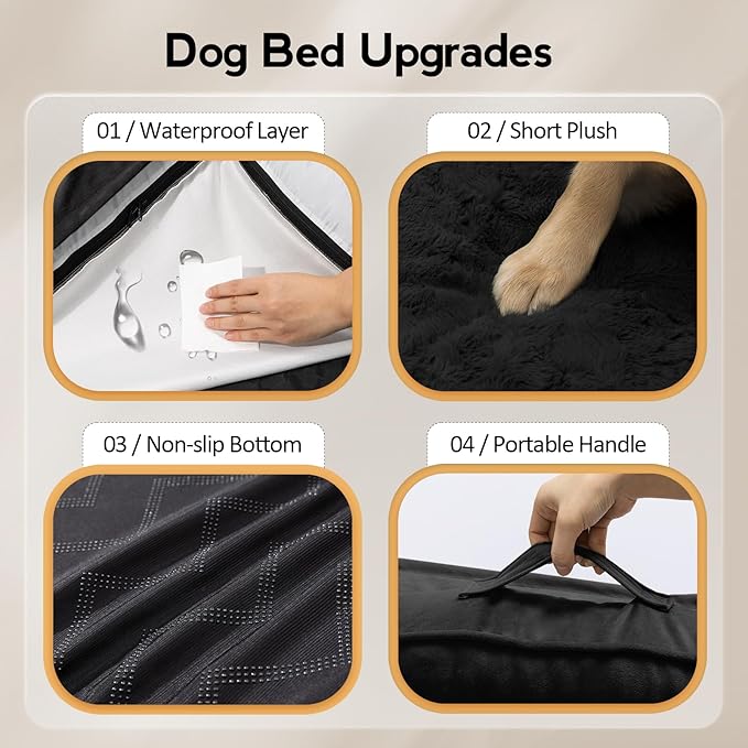 MEKIY Orthopedic Waterproof Dog Bed with Sides for Large Sizes Dogs | Egg Crate Foam, Waterproof Liner, Anti-Slip Bottom, Space-Saving, Perfect for Corners and Sofa Edges, 38 x 38 Inch - Image 5