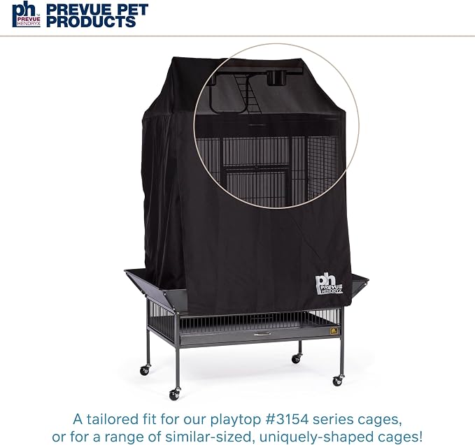 Prevue Pet Products Large Bird Cage Cover - 12505 Black 36" L x 24" W x 49" H - Image 5