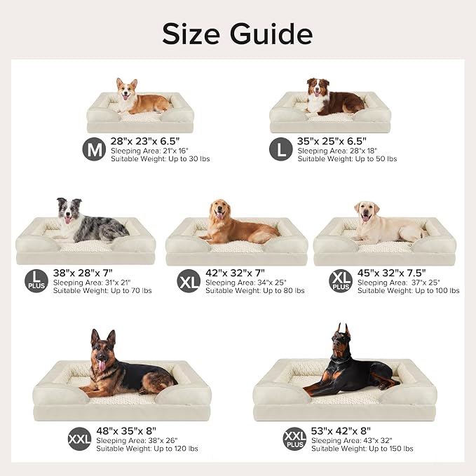 INVENHO Orthopedic Large Dog Bed, Washable Waterproof, Egg-Crate Foam Dog Couch Bed with Washable Removable Cover, Waterproof Lining and Nonskid Bottom - Image 7
