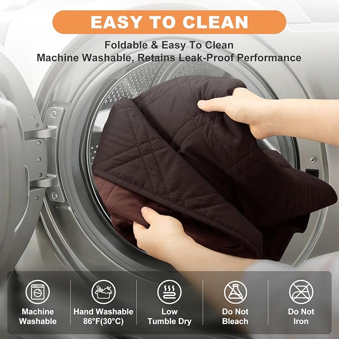 100% Waterproof Dog Bed Cover Pet Blanket(30"x30"),7-Layer Reversible Washable Sofa Couch for Furniture Car (Chocolate+Coffee) - Image 7