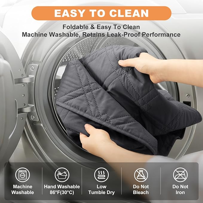 100% Waterproof Dog Bed Cover Pet Blanket(30"x30"),7-Layer Reversible Washable Sofa Couch for Furniture Car (Gray+Gray) - Image 7