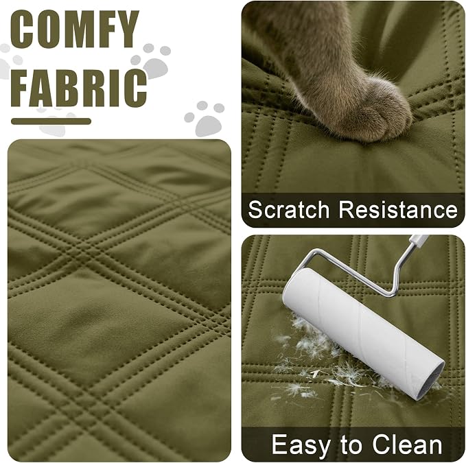 Smiry Waterproof Dog Bed Cover, Reversible Pet Blanket for Sofa Couch | Soft Washable Dog Blanket, Leakproof Couch Cover for Dogs Cats & Furniture Protection, 30x70, Green/Navy - Image 4