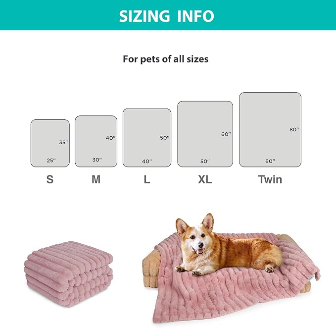 Waterproof Pet Blanket for Large Dogs & Cats - Reversible Calming Plush, Washable Furniture Cover for Couch, Bed, Car Seat, Blocks Leaks, Stains & Pet Fur (Pink, 60"x80") - Image 5