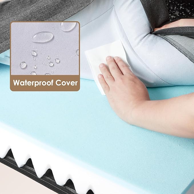 EHEYCIGA Orthopedic Dog Beds Large Sized Dog, Waterproof Washable Pet Bed | Non-Slip Bottom and Egg-Crate Memory Foam XL Dog Couch Bed with Washable Removable Cover, Dark Grey, 41Inch - Image 3