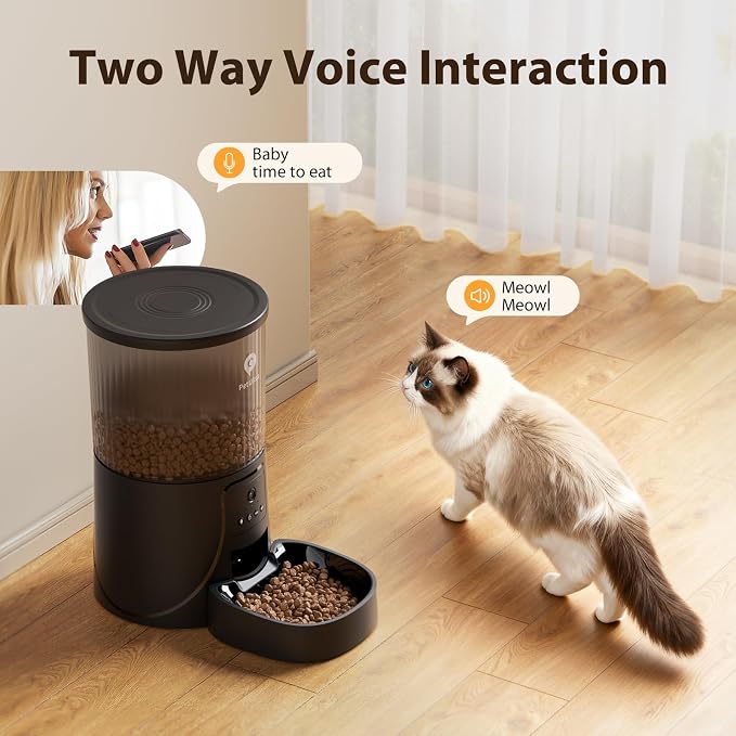 PETULTRA Automatic Cat Feeder with Camera: 5G WiFi Auto Pet Feeder Precise Timed Feeding with HD Video & 2-Way Audio, Food Dispenser with Desiccant Bag to Keep Kibble Fresh, Easy Setup for Indoor Cats - Image 4