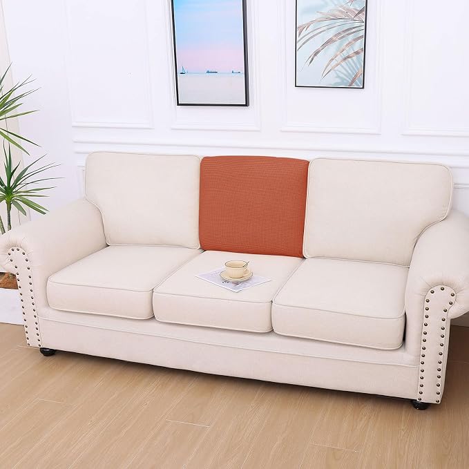 hyha Waterproof Couch Cushion Covers for Pets, Non Slip Sofa Seat Cover | Stretch Jacquard Fabric, Elastic Bottom, Non Slip Fit, Waterproof Protection, Pet Hair Protection (1 Piece for Backrest M) - Image 2