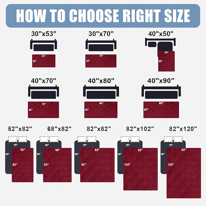 Smiry Waterproof Dog Bed Cover, Reversible Pet Blanket for Sofa Couch | Soft Washable Dog Blanket, Leakproof Couch Cover for Dogs Cats & Furniture Protection, 52x82, Wine Red/Beige - Image 6