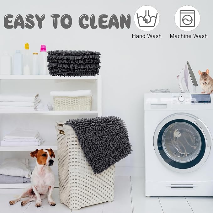Amylove 4 Pcs Guinea Pig Cage Liner 12 x 12 Inch Washable Shaggy Chenille Pee Pads Pet Dog Cat Bedding Training Mat Reusable for Small Animals Puppy Bunny Hamster Chinchilla - Image 4