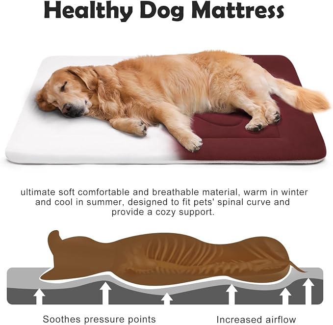 Dog Bed Large Crate Mat 42 in Non-Slip Washable Soft Mattress Kennel Pads - Image 3