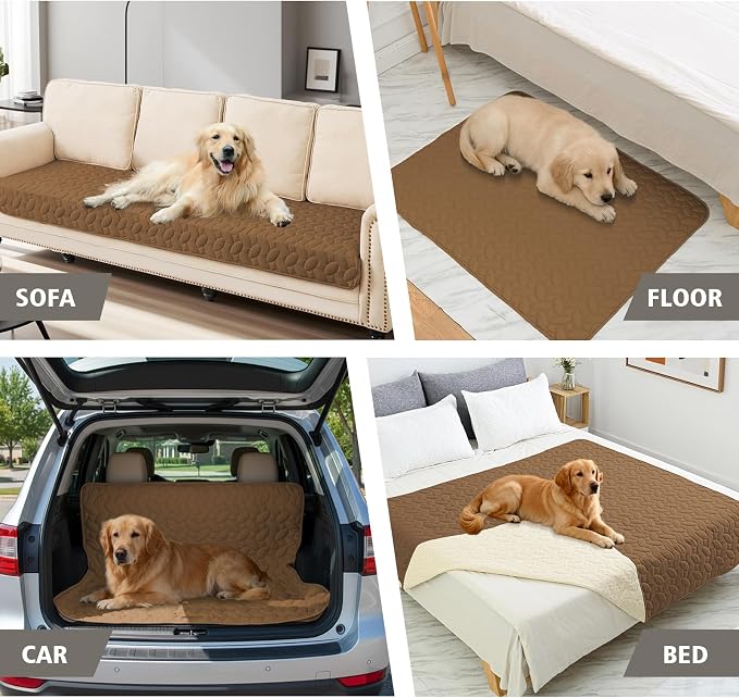 Ameritex Waterproof Pet Bed Cover Anti-Slip Dog Bed Blanket for Sofa and Furniture Waterproof New Pattern Design (Camel, 82x82 Inch (Pack of 1)) - Image 3