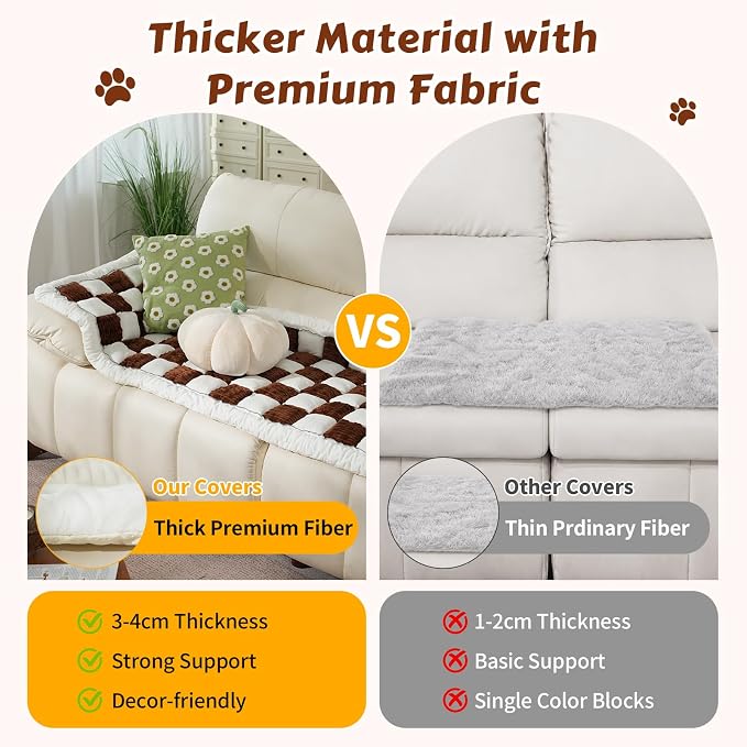 Pet Couch Cover for Dogs & Cats, Soft Flannel Non-Slip Couch Sofa Cover Protector, Dog Bed Sleeping Mat, Washable Reversible Anti-Slip Dog Bed for Small Medium Large Pets(27.6X82.67,Brown) - Image 4