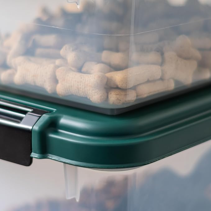 IRIS USA Remington Dog Food Storage Container, 30 lbs, 11 lbs, Airtight, Stackable, Wheels, Food Storage, Treat Box, 2-Cup Scoop - Image 9